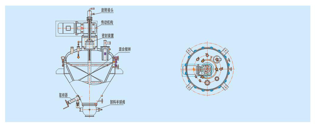 GLZ系列真空螺带干燥机结构示意图
