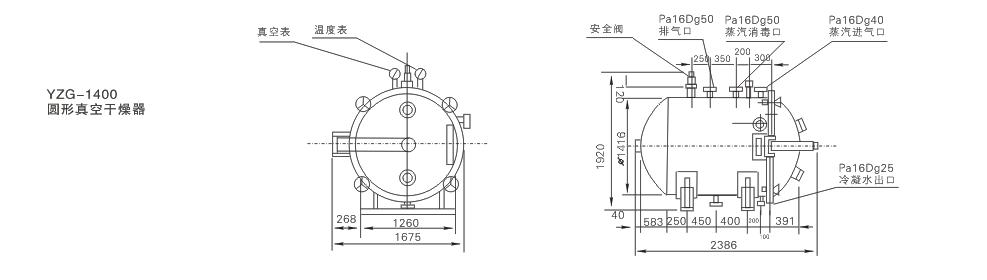 YZG系列圆形真空干燥机结构示意图